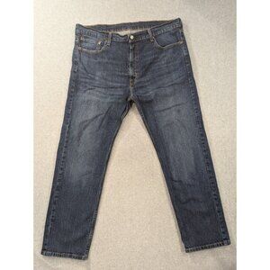 Levis 505 Jeans Mens Size 40x30 Blue Relaxed Straight Leg Whiskers